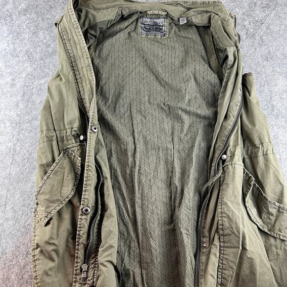 Levi Strauss & Co Army Green Cargo Zip Up Tunic Vest with pockets size‎ S - Picture 2 of 8